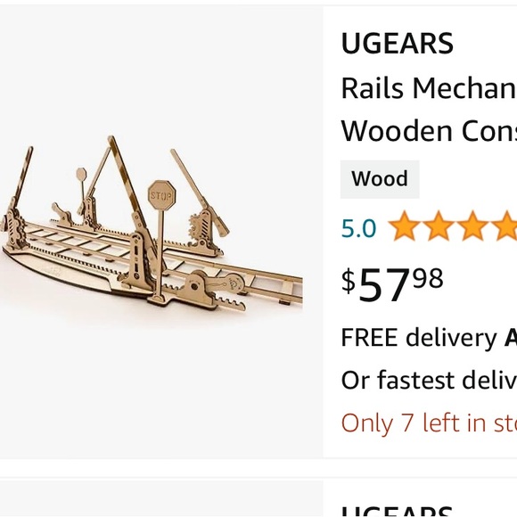 Building set, railroad crossing with gears, all wooden pieces. - Picture 3 of 6